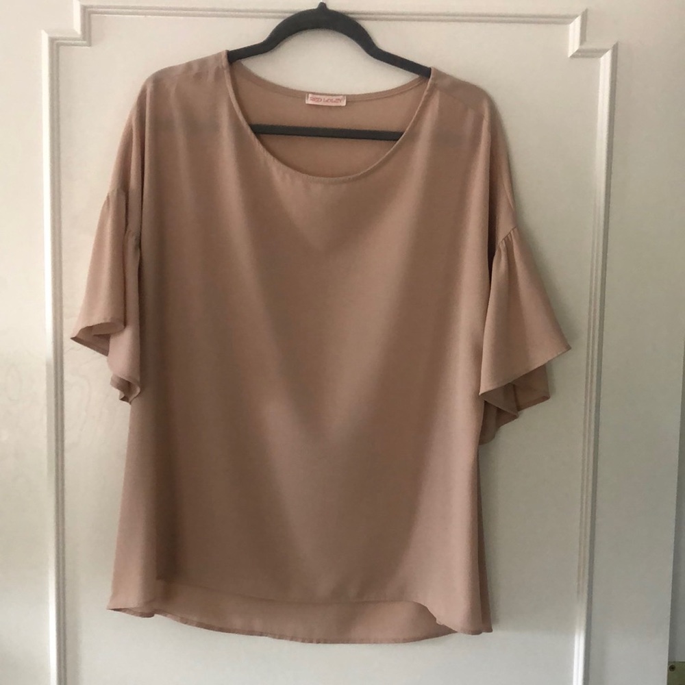 Red Lolly flutter sleeve blouse